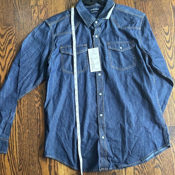 Men's Denim Shirt - Dark Blue - Picture 7 of 9